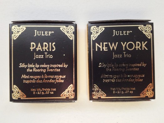 This months box also included Julep's new lip trios and included both sets, Paris and New York