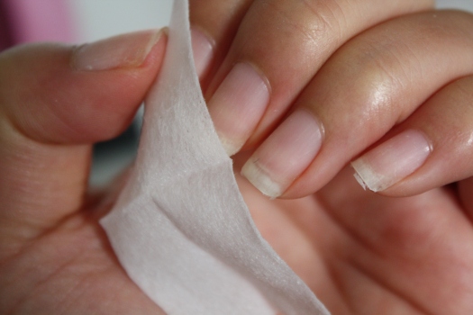 Step 2: Cleanse natural nails with enclosed prep pad